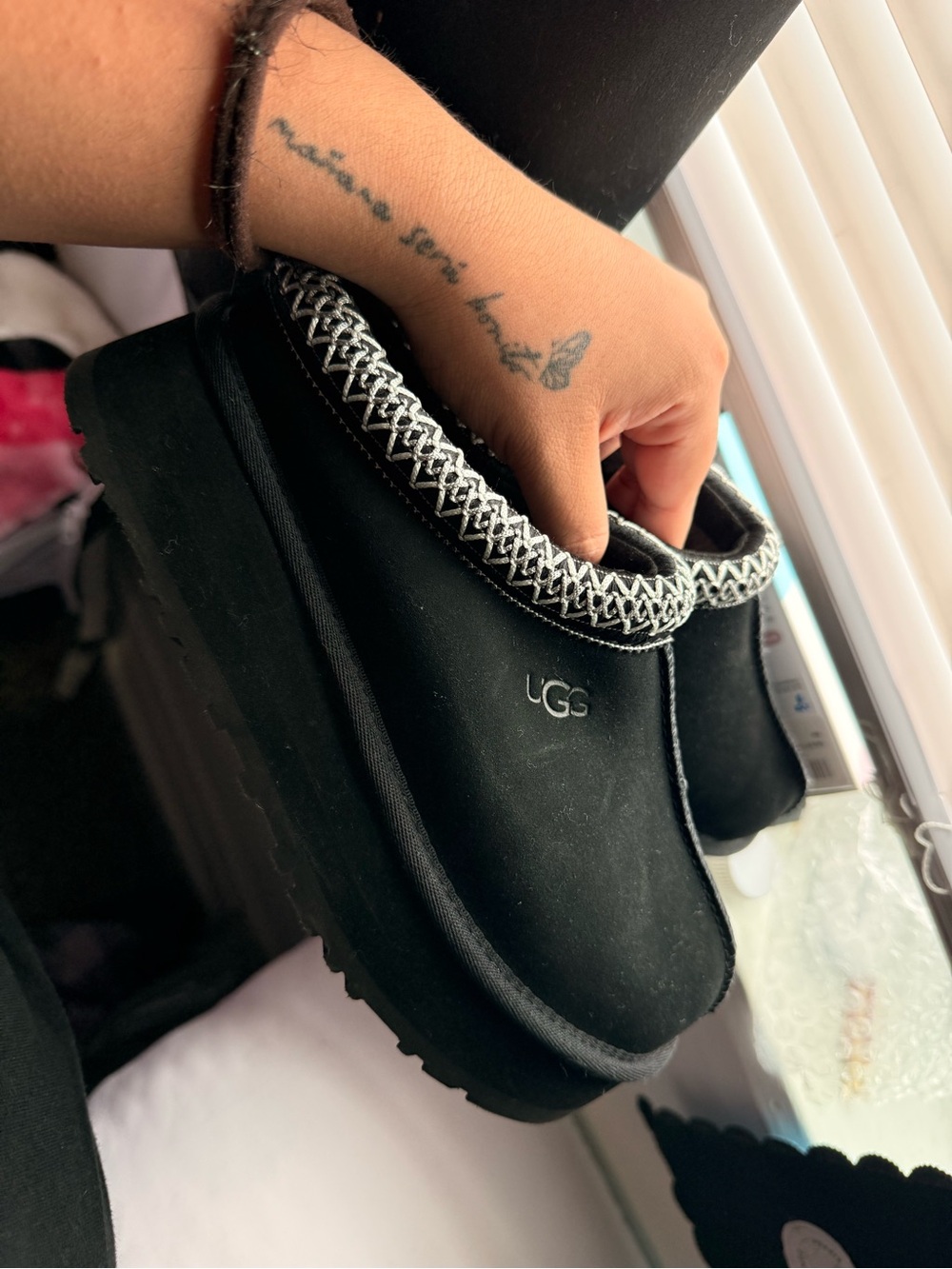 UGG Black Platform Clog with Contrasting Trim